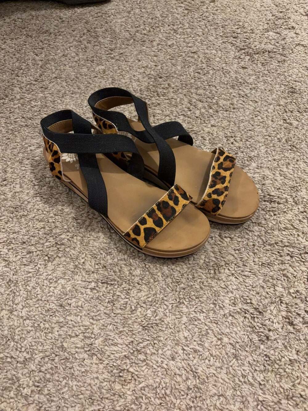 Yellow Box Janalee Leopard Print Platform Sandals Size 8.5